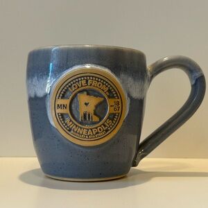 Blue Ceramic Mug with Minneapolis Design